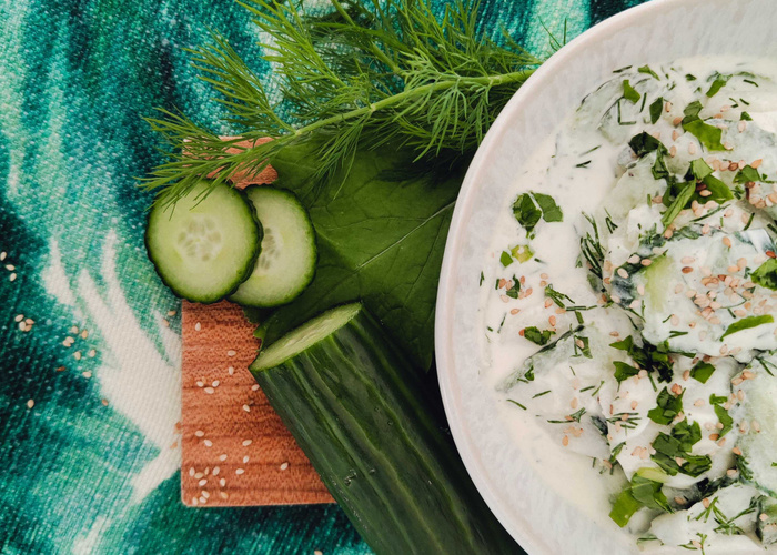 Rezeptbild für Mairübchensalat <br>mit Gurke und Sesam