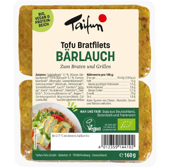 Produktfoto zu Tofu Bärlauch Bratfilets (vegan) 160g
