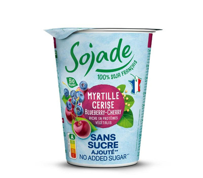 Produktfoto zu Sojade Heidelbeere-Kirsche ohne Zucker 400g Becher