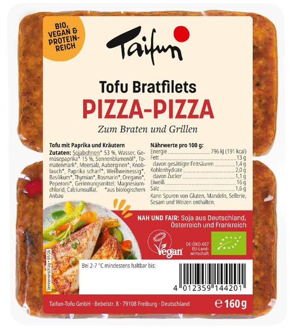 Produktfoto zu Tofu Bratfilets Pizza-Pizza (vegan) 160g