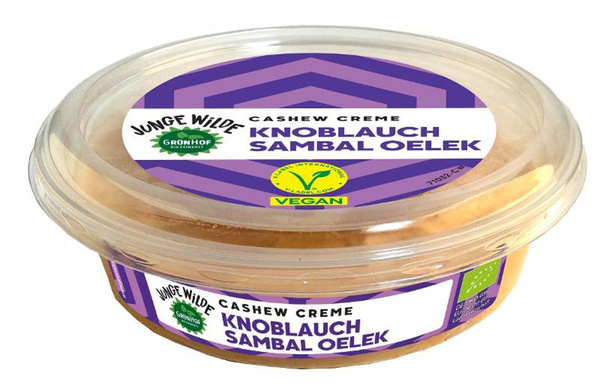 Produktfoto zu Junge Wilde Cashew Creme Knoblauch Sambal Oelek 150g
