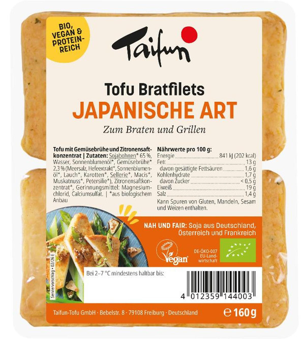 Produktfoto zu Tofu Bratfilets Japanische Art (vegan) 160g