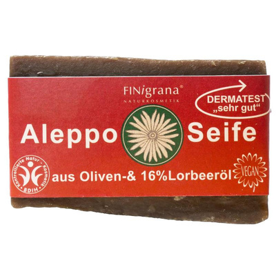 Produktfoto zu Aleppo Seife aus Oliven- & 16% Lorbeeröl 180g