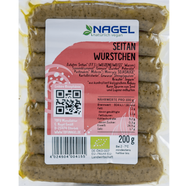 Produktfoto zu Seitan Würstchen (7 Stück) 200g