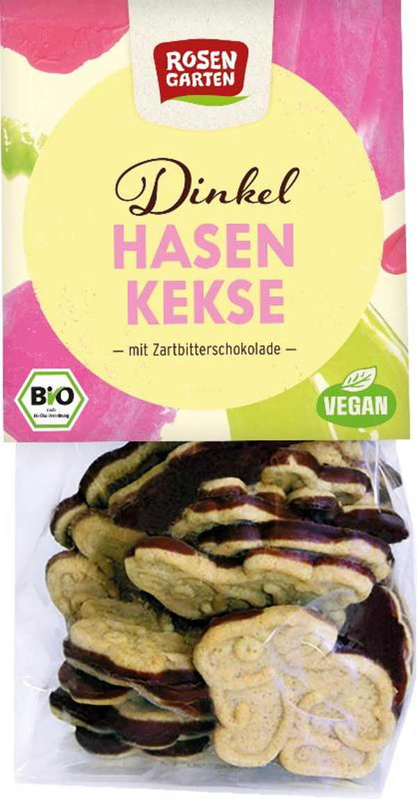 Produktfoto zu Dinkel Osterhasenkeks zartbitter 150g