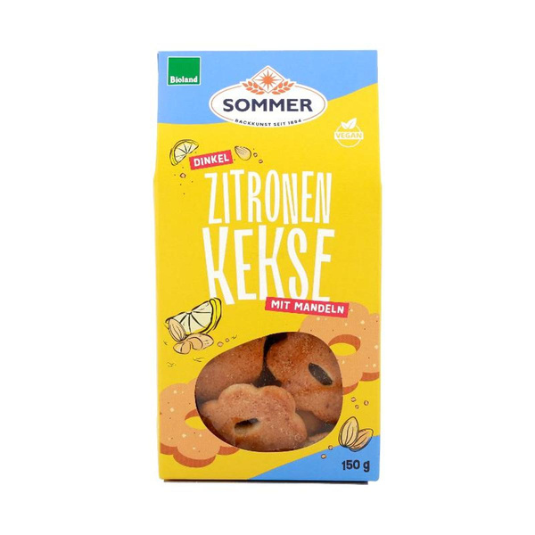 Produktfoto zu Dinkel Zitronen Kekse mit Mandeln 150g
