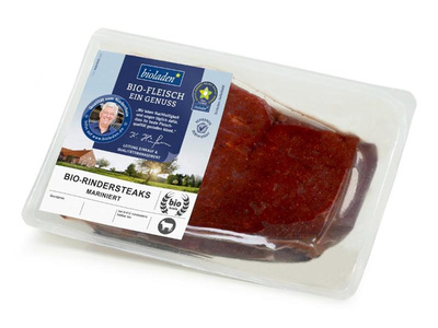 Produktfoto zu b* Rindersteaks, mariniert (2 Stück) ca. 360g