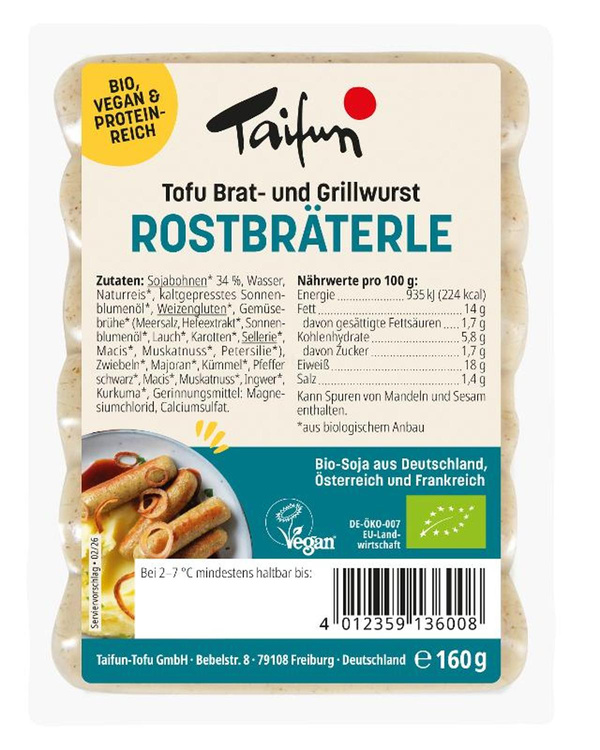 Produktfoto zu Tofu Rostbräterle (6 Stück) 160g