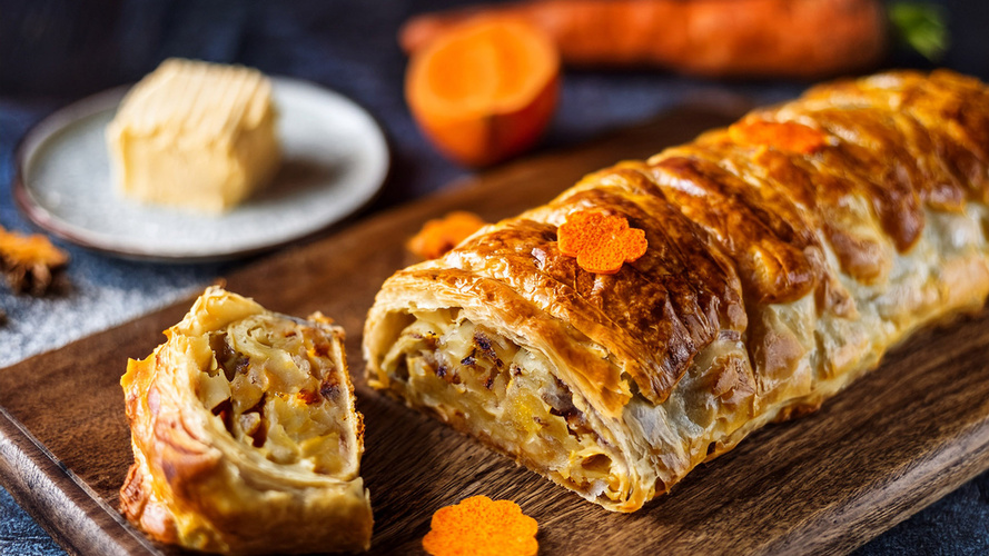 Rezeptbild für Kartoffel Möhren Strudel