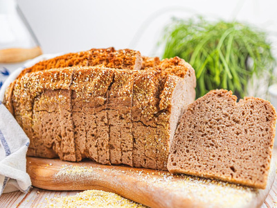 Produktfoto zu Hirse-Buchweizenbrot 1000g - geschnitten
