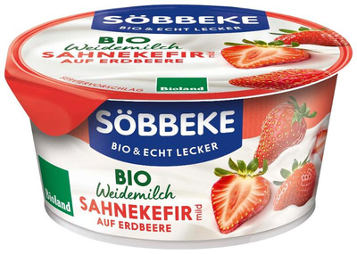 Produktfoto zu Weidemilch Sahnekefir Erdbeere 150g