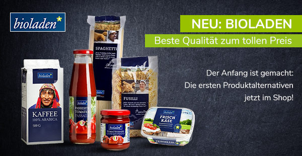 die ersten Bioladen-Produkte im Shop