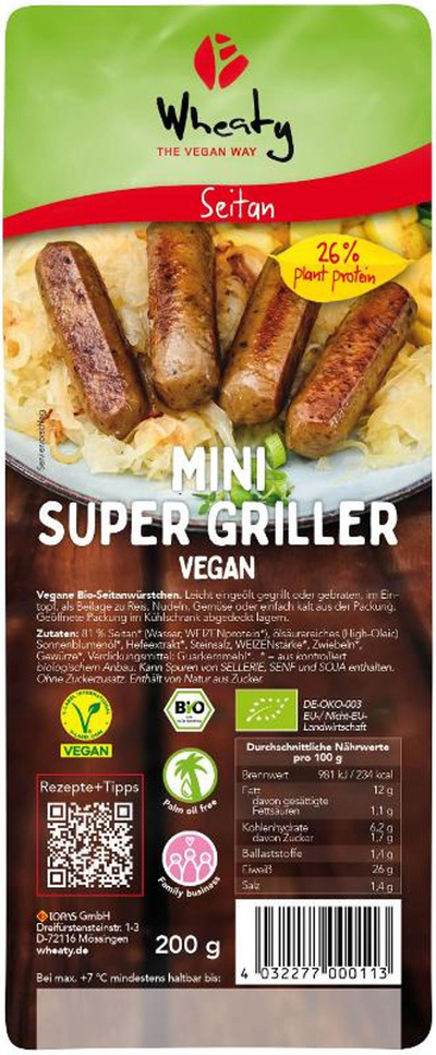 Produktfoto zu Wheaty Mini Super Griller 200g
