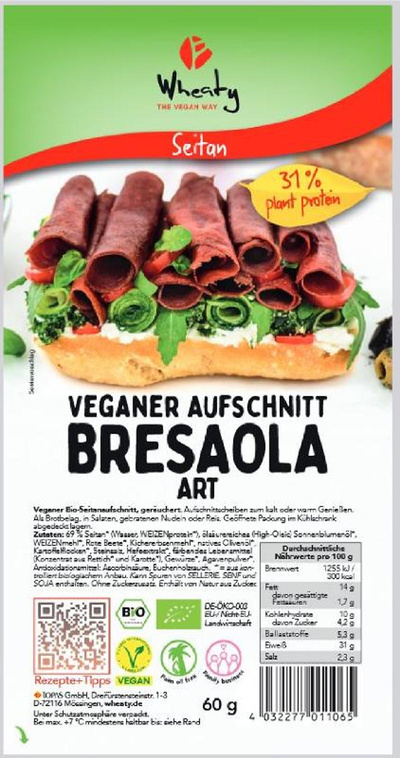 Produktfoto zu Wheaty Aufschnitt Bresaola Art 80g