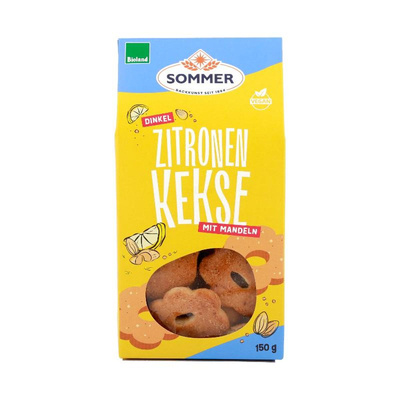 Produktfoto zu Dinkel Zitronen Kekse mit Mandeln 150g
