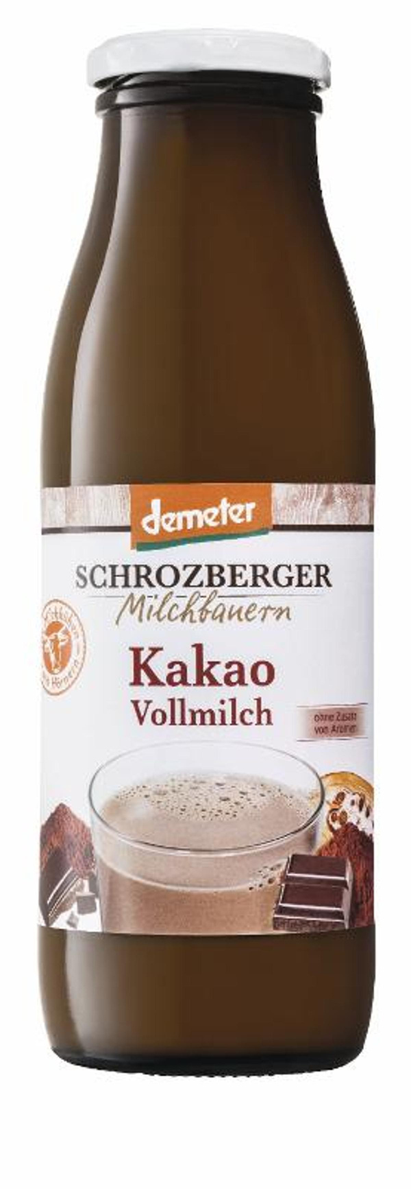Produktfoto zu Kakao-Vollmilch 3,8% Demeter 0,5L Flasche