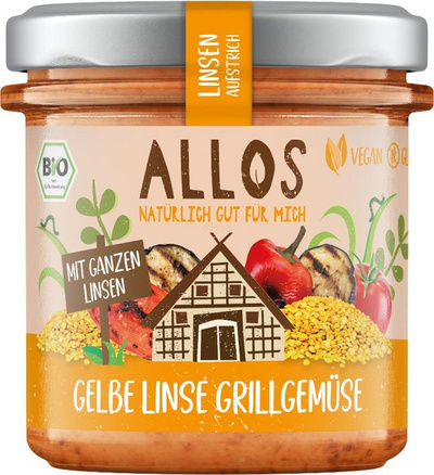 Produktfoto zu Linsen Aufstrich Gelbe Linsen Grillgemüse 140g