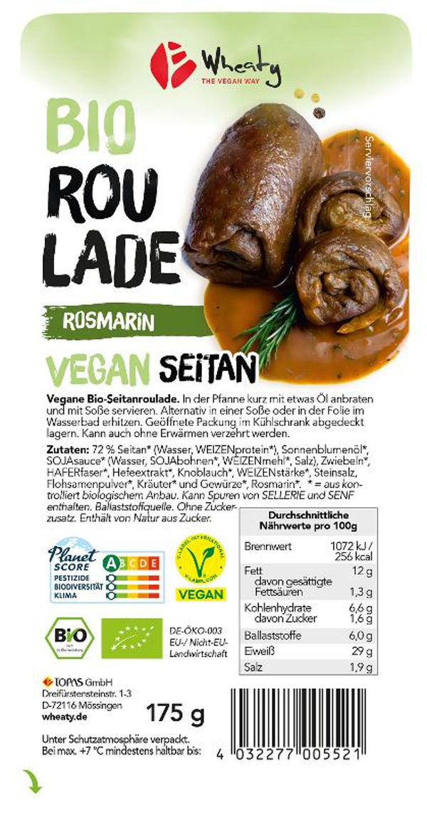 Produktfoto zu Vegane Rosmarin-Roulade 2 Stück (ca.175g)