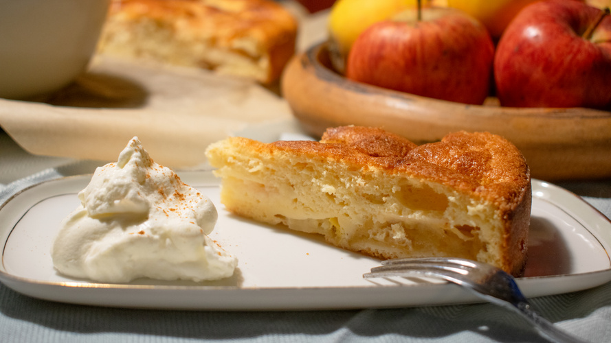 Rezeptbild für Apfelkuchen mit wenig Fett & Zucker