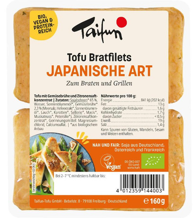 Produktfoto zu Tofu Bratfilets Japanische Art (vegan) 160g