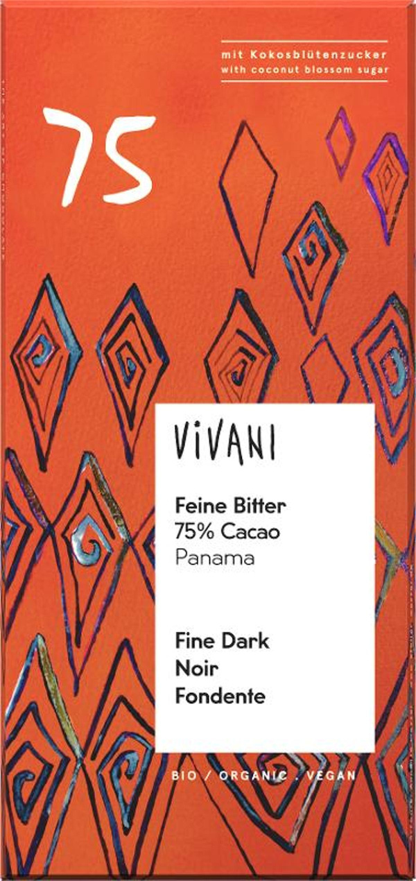 Produktfoto zu Feine Bitter Schokolade 75% "Panama" 80g