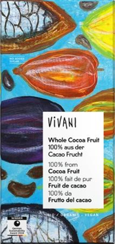 Produktfoto zu Schokolade Whole Cocoa Fruit 100% aus der Cacao Frucht 80g
