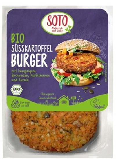 Produktfoto zu Süsskartoffel Burger (vegan) 160g