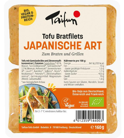 Produktfoto zu Tofu Bratfilets Japanische Art (vegan) 160g