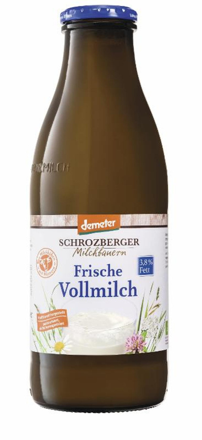Produktfoto zu Frische Vollmilch 3,8 % Demeter (Flasche)
