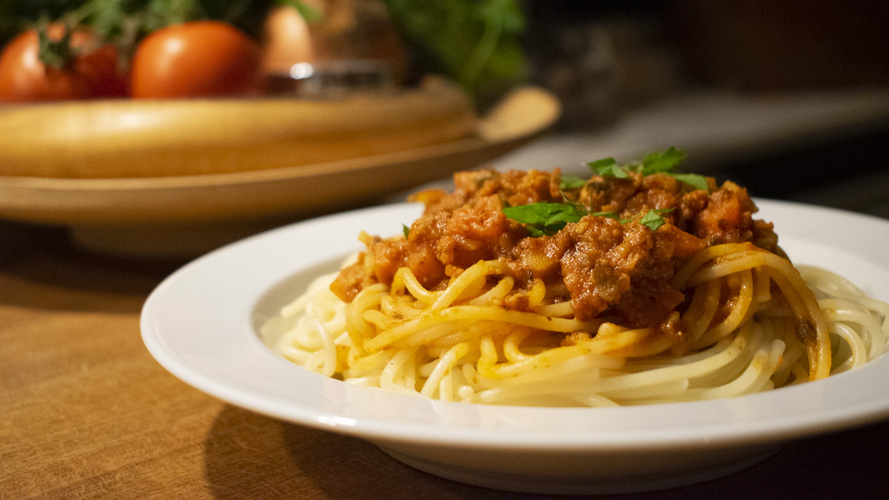 Rezeptbild für Vegetarische Bolognese mit veganem &nbsp;Hack