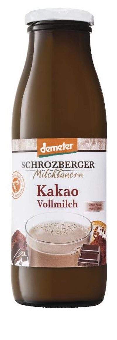 Produktfoto zu Kakao-Vollmilch 3,8% Demeter 0,5L Flasche