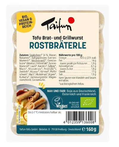 Produktfoto zu Tofu Rostbräterle (6 Stück)