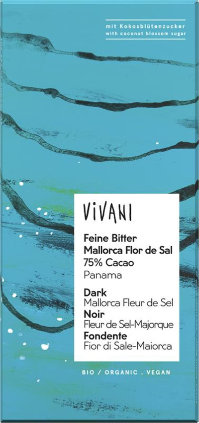 Produktfoto zu Feine Bitter Schokolade Mallorca Flor de Sal 75% Cacao (80g)