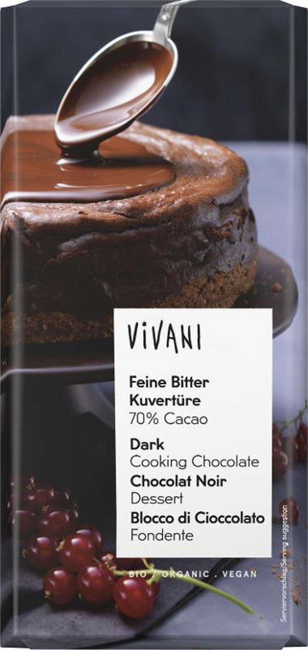 Produktfoto zu Feine Bitter Kuvertüre 70 % (150g)