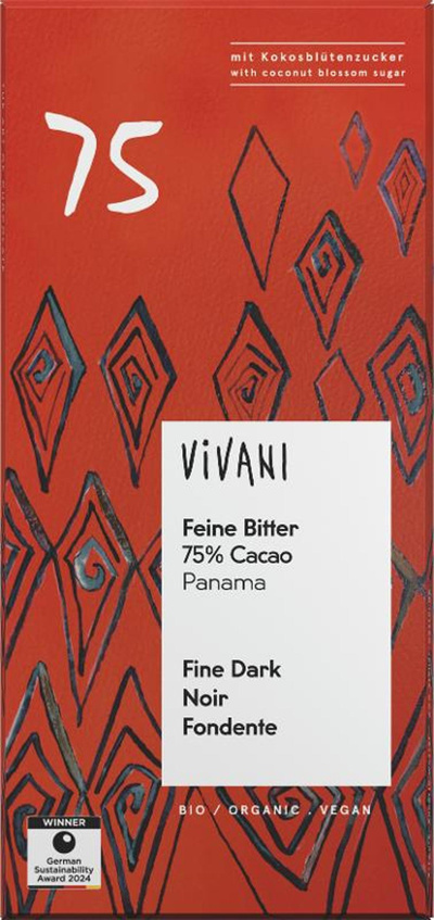 Produktfoto zu Feine Bitter Schokolade 75% "Panama" 80g