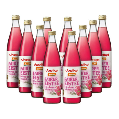 Produktfoto zu Kiste Fairer Eistee Himbeer Hibiskus (10x 0,5l)