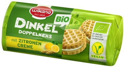 Produktfoto zu Dinkel Doppelkeks Mini mit Zitronencreme 90g